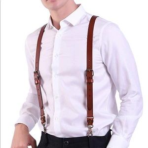 Men leather Suspenders